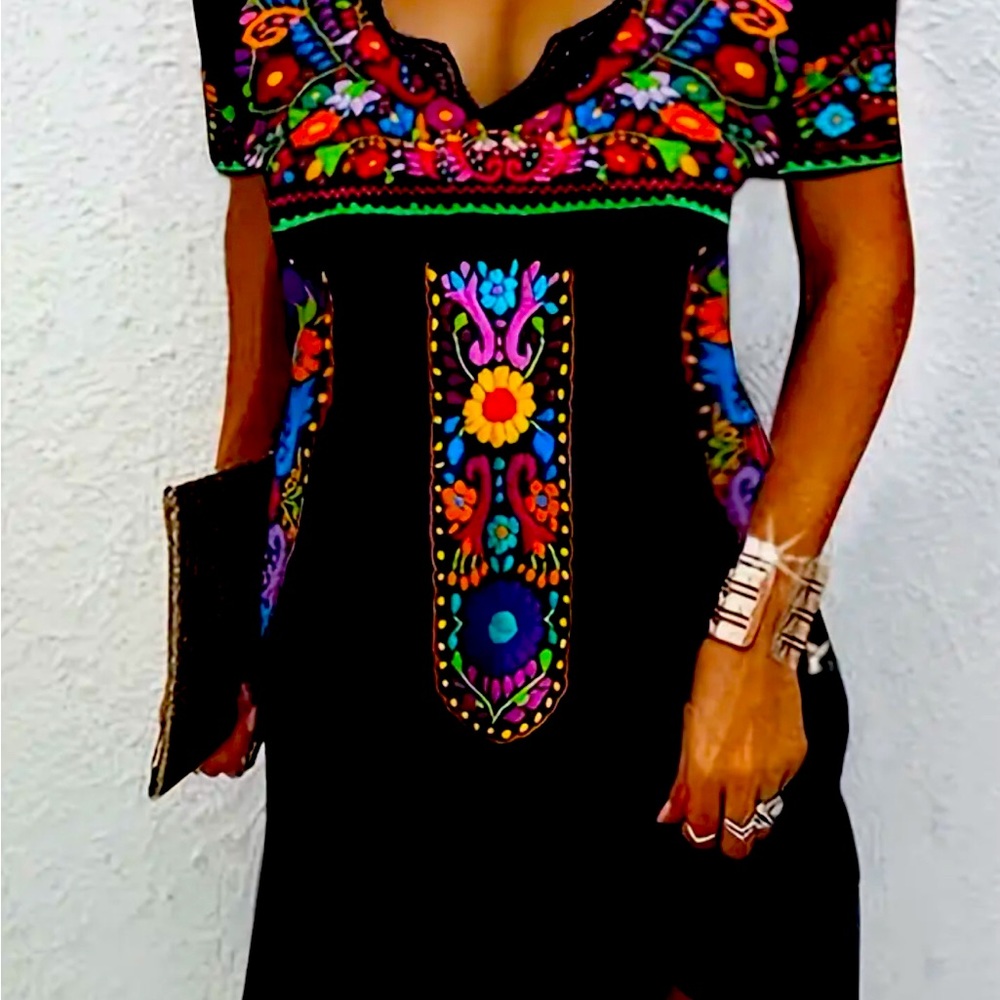 Boho chic bare shoulder tunic/dress